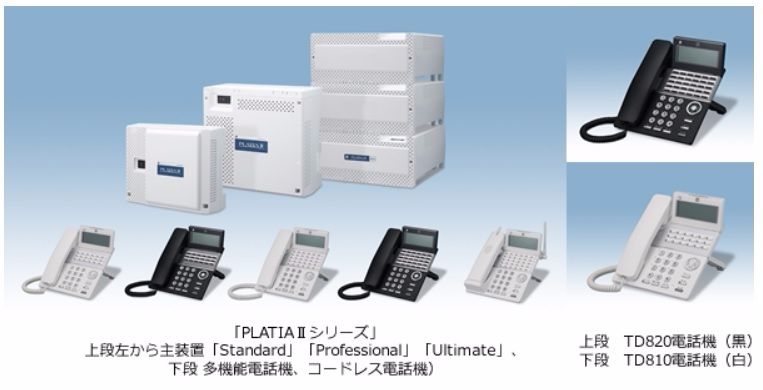 SAXAビジネスフォンPLATIAⅡの多機能電話機群　サクサ